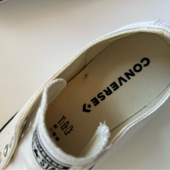 BRAND NEW CONVERSE UNISEX WHITE CANVAS NO LACE ALL STAR SLIP ON SNEAKER - Picture 6 of 8